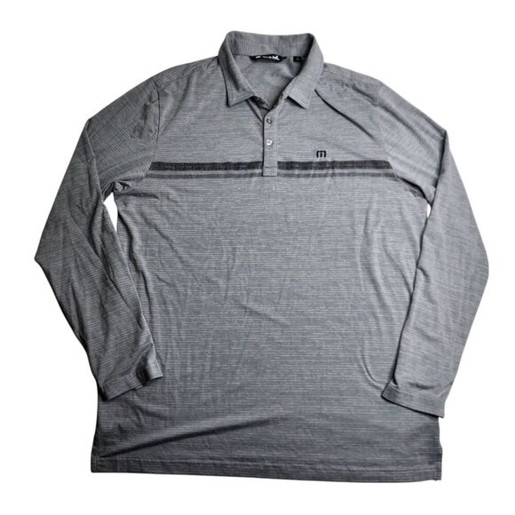 Travis Mathew Heater 2.0 Long Sleeve Polo Shirt Grey Eco Collection Size XL - Picture 1 of 6